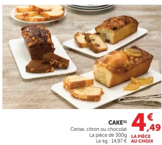 Cake Cerise, citron ou chocolat