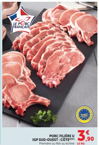 Porc Filière U IGP Sud-Ouest : Côte