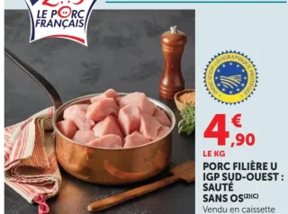 Porc Filière U IGP Sud-Ouest : Sauté sans os