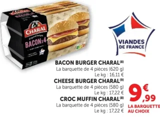 Bacon burger, Cheese burger ou Croc muffin Charal