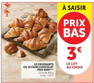 10 Croissants ou 10 pains au chocolat Prix Mini