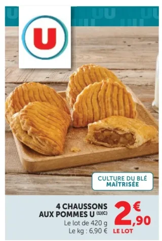 4 Chaussons aux pommes U