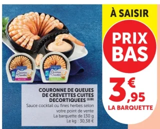 Couronne de queues de crevettes cuites décortiquées Delpierre