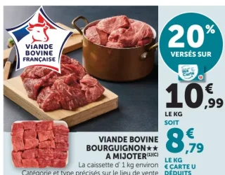 Viande bovine bourguignon à mijoter