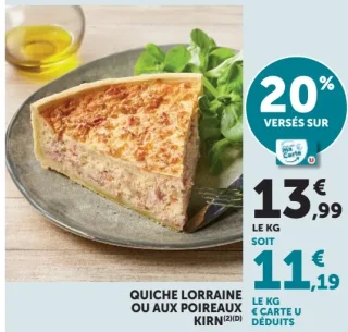 Quiche lorraine ou aux poireaux Kirn