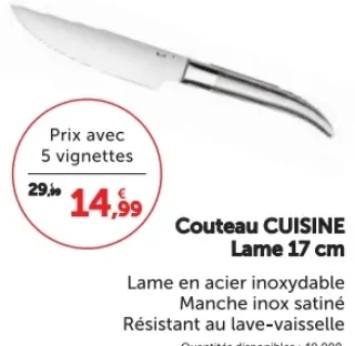 Couteau Cuisine Lame 17 cm Laguiole Heritage