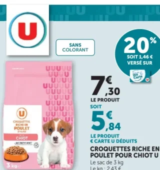 Croquettes riche en poulet pour chiot U