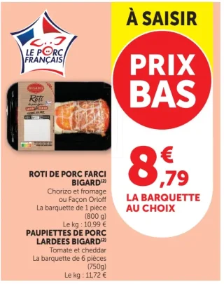 Rôti de porc farci / Paupiettes de porc lardées Bigard