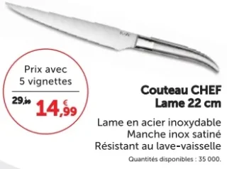 Couteau Chef Lame 22 cm Laguiole Heritage