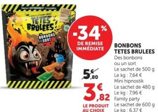 Bonbons Têtes Brûlées Des bonbons ou un sort, Mini hipnostik ou Family party