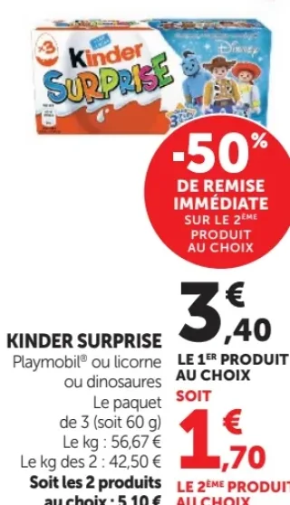 Kinder Surprise Playmobil, licorne ou dinosaures