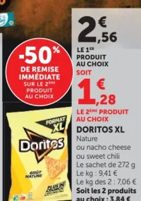 Chips Doritos XL Nature, Nacho Cheese ou Sweet Chili
