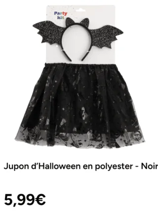 Jupon d'Halloween en polyester - Noir