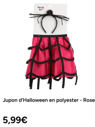 Jupon d'Halloween en polyester - Rose