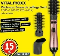 Vitalmaxx Brosse de coiffage 3 en 1