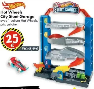 Hot Wheels City Stunt Garage avec 1 voiture