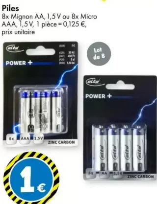 Piles elta 8x Mignon AA, 1,5V ou 8x Micro AAA, 1,5V