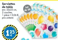 Serviettes de table TEDi 33x33 cm (Lot de 20)
