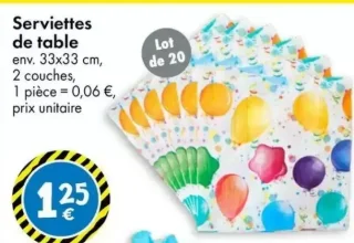 Serviettes de table TEDi 33x33 cm (Lot de 20)