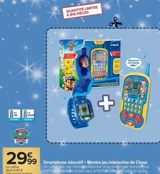 Smartphone éducatif + Montre-jeu interactive de Chase Paw Patrol