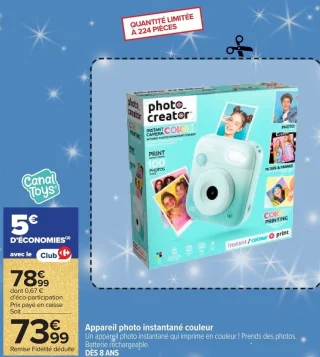 Canal Toys - Appareil photo instantané couleur