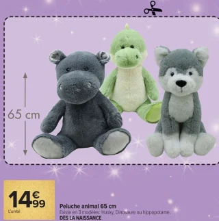 Peluche animal 65 cm
