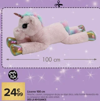 Licorne 100 cm Smart & Fun Plush