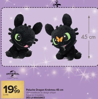 Peluche Dragon Krokmou 45 cm