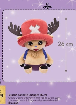 Peluche parlante Chopper One Piece 26 cm