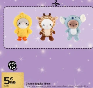 Peluche Chaton déguisé 19 cm Smart & Fun