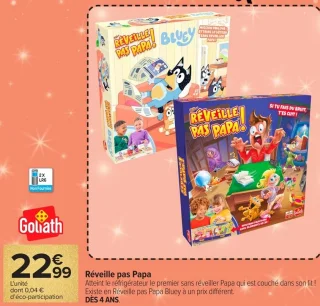 Jeu de société Réveille pas Papa Goliath