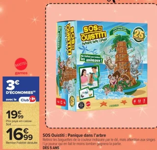 Jeu de société SOS Ouistiti : Panique dans l'arbre Mattel Games