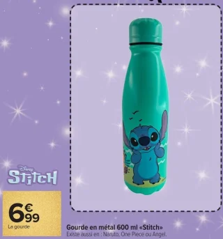Gourde en métal 600 ml Stitch Disney