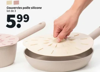 Couvercles poêle silicone lot de 3