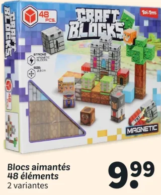 Blocs aimantés 48 éléments Toi-Toys Craft Blocks