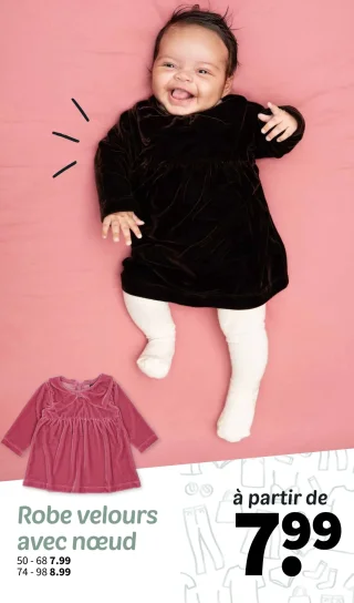 Robe velours avec nœud