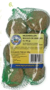 Coco-Bird Boules de graisse lot de 6, 90 g