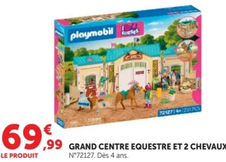 Grand Centre Equestre et 2 Chevaux Playmobil