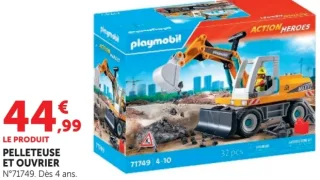 Pelleteuse et ouvrier Playmobil Action Heroes 71749
