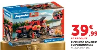 Pick up de pompiers & 2 personnages Playmobil City Action 72194
