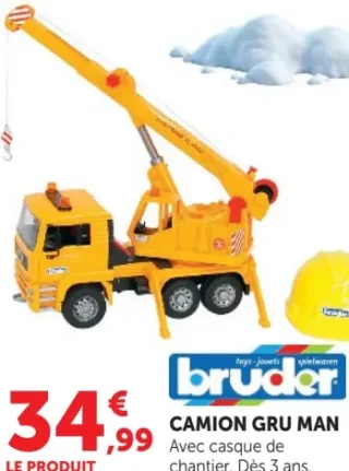 Bruder Camion GRU MAN avec casque de chantier