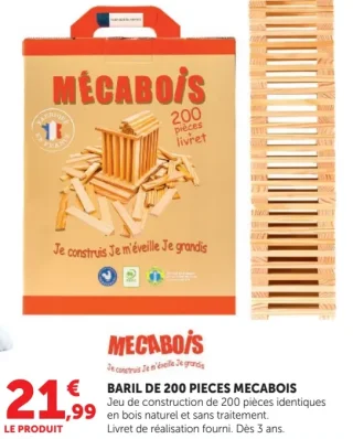 Mécabois Baril de 200 pièces