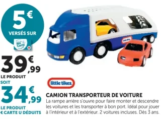 CAMION TRANSPORTEUR DE VOITURE Little Tikes