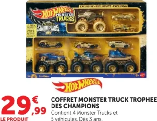 Coffret Monster Truck Trophée des champions Hot Wheels