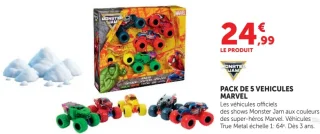 Pack de 5 véhicules Marvel Monster Jam