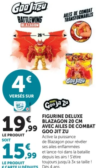 Figurine Deluxe Blazagon 20 cm avec ailes de combat Goo Jit Zu