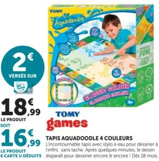 Tapis Aquadoodle 4 couleurs Tomy Games