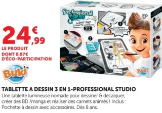 Tablette à dessin 3 en 1 Buki Professional Studio