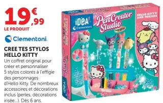Coffret créatif Clementoni Crée tes stylos Hello Kitty