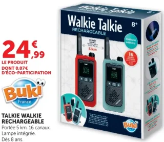 Talkie walkie rechargeable Buki